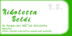 nikoletta beldi business card